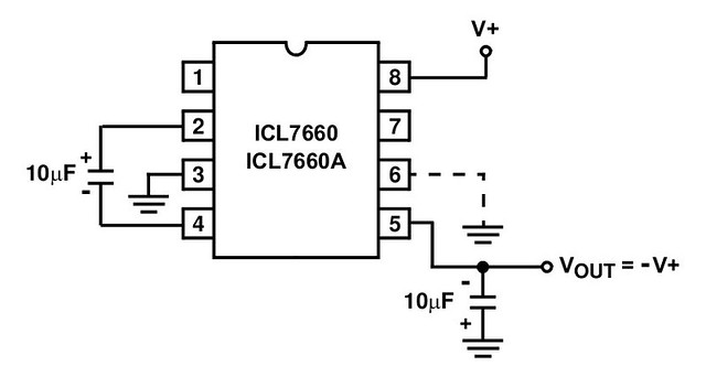 Схема включения микросхемы ICL7660 