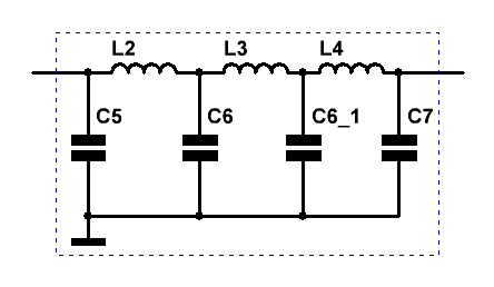 Схема полосовых LC-фильтров для ДПФ 