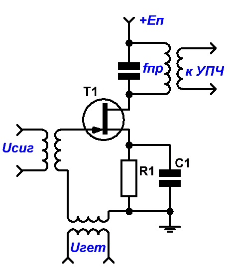 Схема смесителя на полевом транзисторе