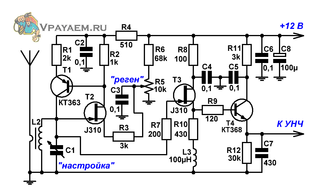 Простой КВ приемник на радиолюбительские диапазоны (5 транзисторов КТ315)