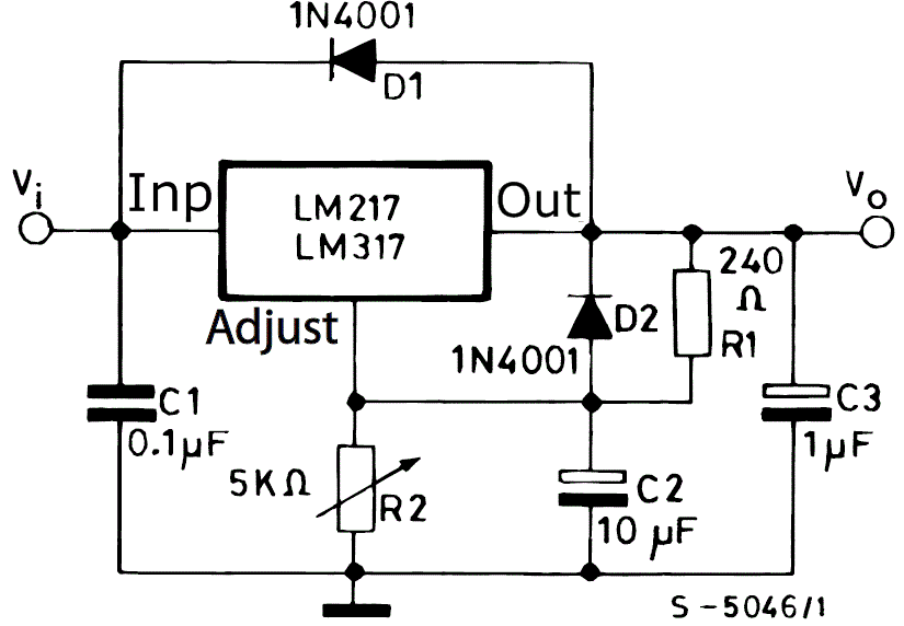 Типовая схема включения LM317