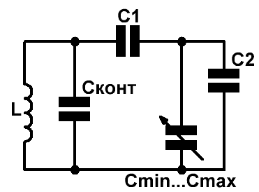Схема КПЕ с растягивающими конденсаторами